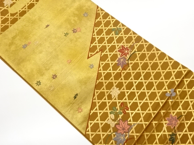 JAPANESE KIMONO / KAGOME / KASUMI NI MOMIJI / HAGI PATTERN ORIHASHI FU